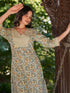 Off White Pure Cotton Floral Printed Straight Kurta Set